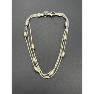 Vintage 8in Sterling Silver Multi Strand Bead Bracelet 6g Snake Chain